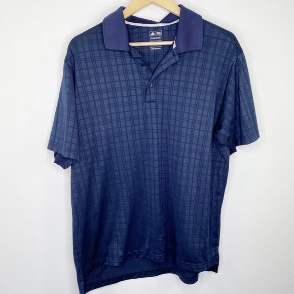 Adidas Golf ClimaCool Dark Blue Short Sleeve Polo Shirt Men's Size Large L - Picture 1 of 4